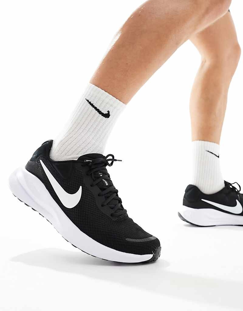 

Nike Running – Revolution 7 – Черно-белая спортивная обувь, Черный, Nike Running – Revolution 7 – Черно-белая спортивная обувь
