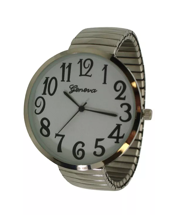 

Серебряные часы с очень большим циферблатом и эластичным ремешком Olivia Pratt, silver