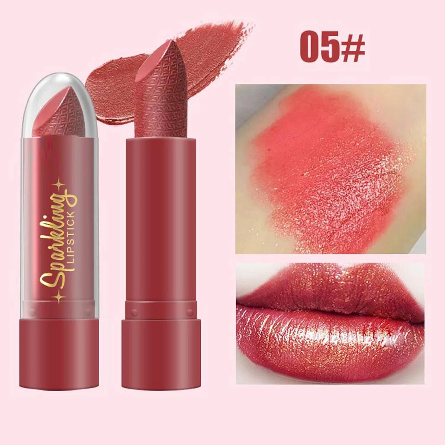 Блеск для губ Glitter Lipstick, увлажняющий, бесцветный — фото 4