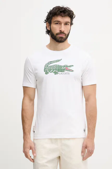 Футболка из эластичного хлопка Lacoste, бежевый