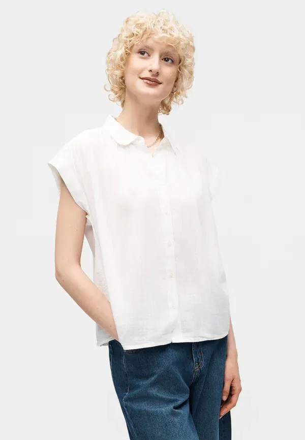 Рубашка-поло Gap, new off white, цвет новый бежевый — фото 4