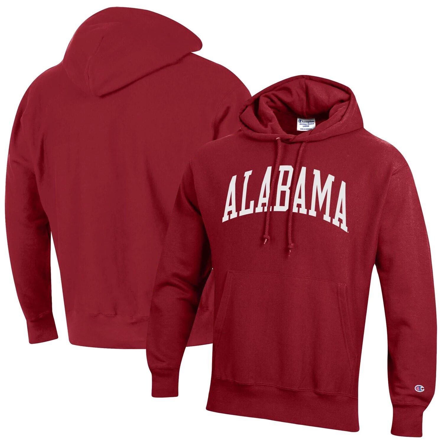 

Мужской флисовый пуловер с капюшоном Crimson Alabama Crimson Tide Big & Tall обратного плетения, толстовка с капюшоном Champion