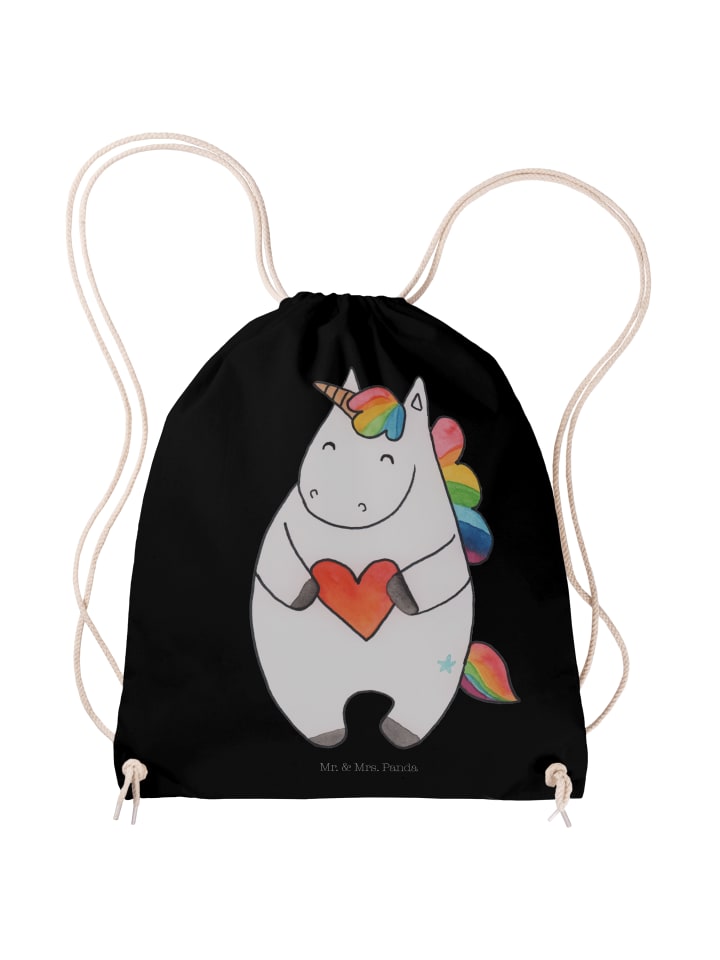 

Mr. & Mrs. Panda Спортивная сумка Unicorn Heart без надписи, черная