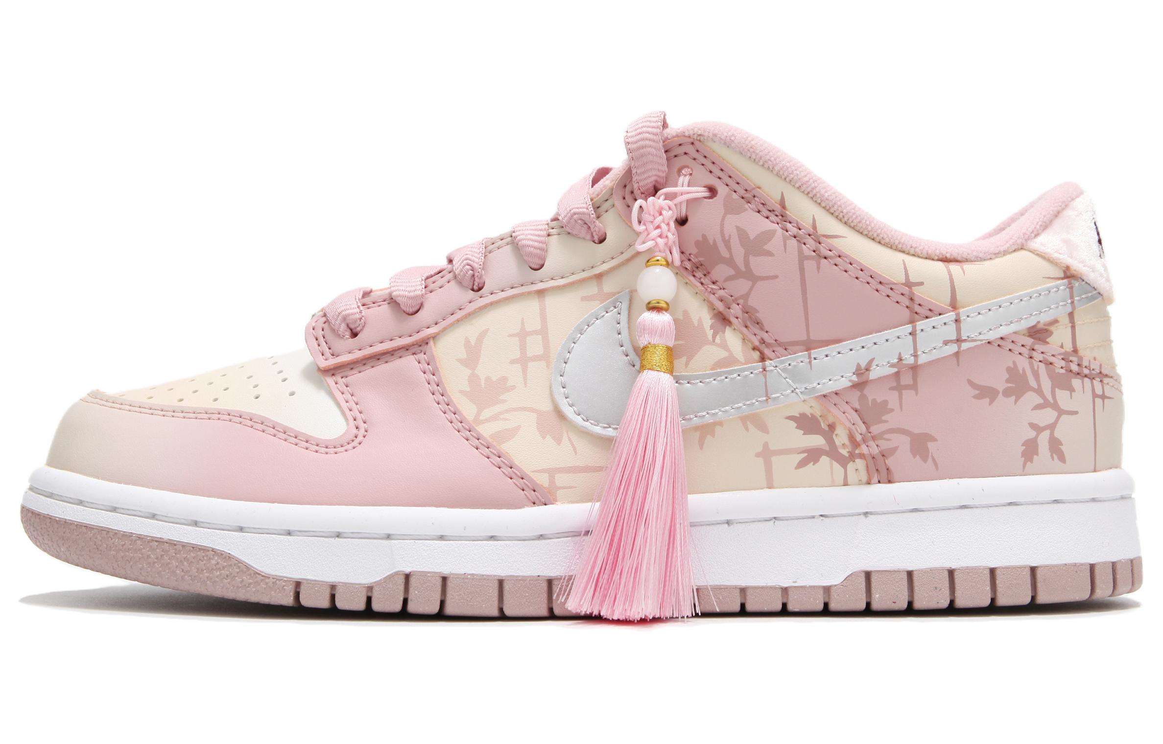 

Детские кроссовки для скейтбординга Dunk Velvet с противоскользящим износостойким верхом и низким верхом для подростков Nike, розовый