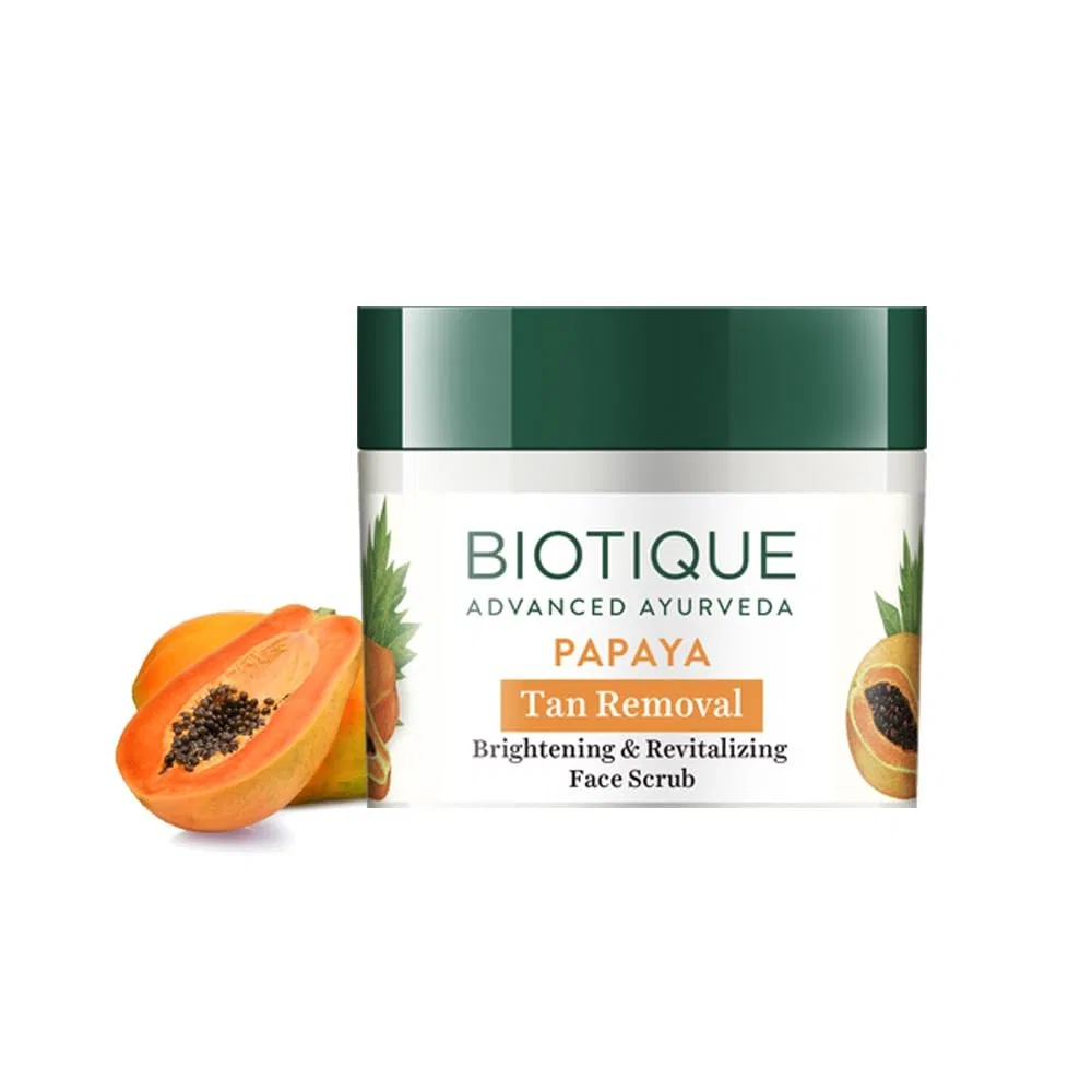 Отшелушивающий и восстанавливающий скраб для лица Biotique Papaya, для всех типов кожи Biotique