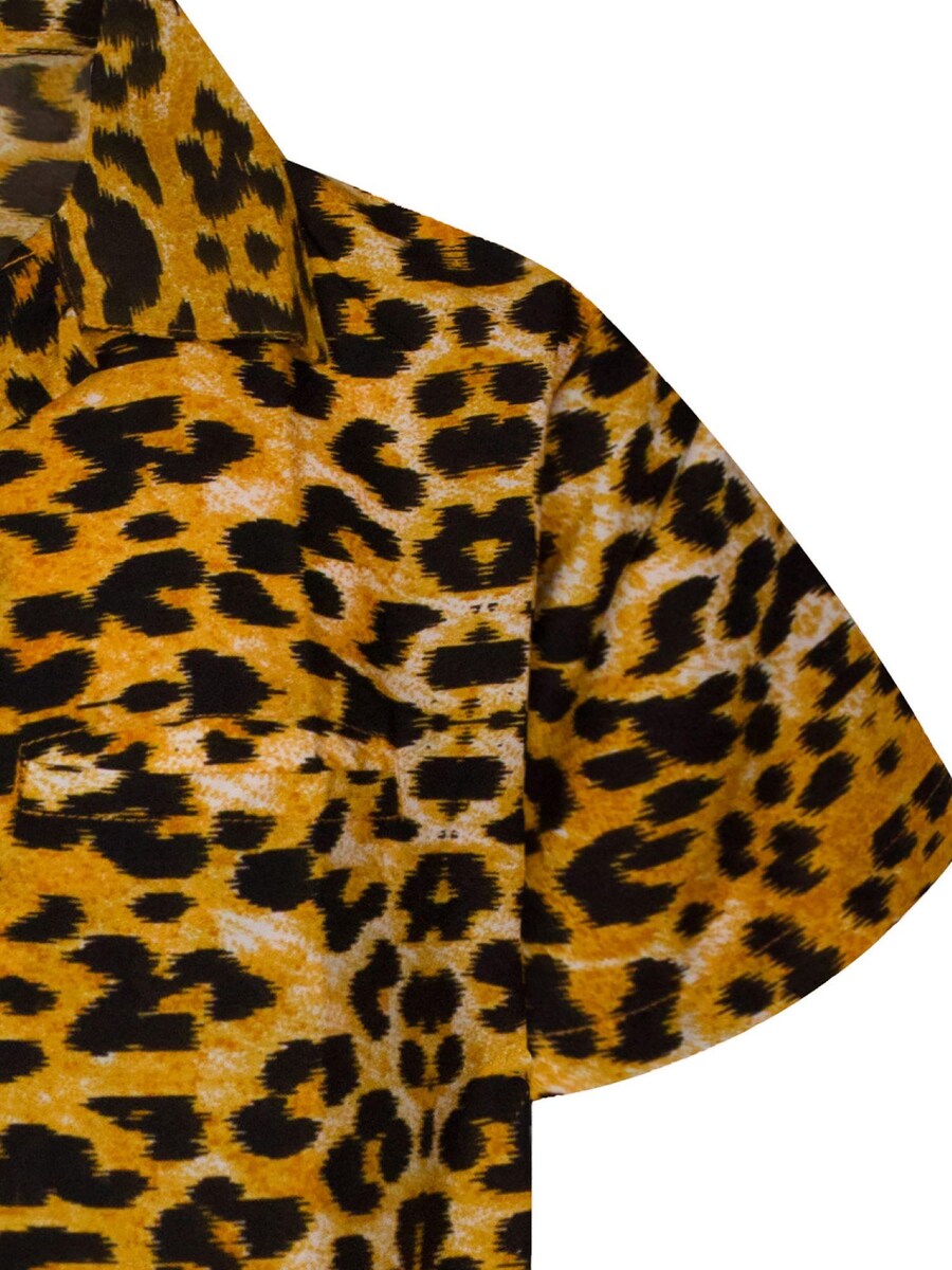 Рубашка на пуговицах классического кроя King Kameha Leopard, коричневый — фото 4