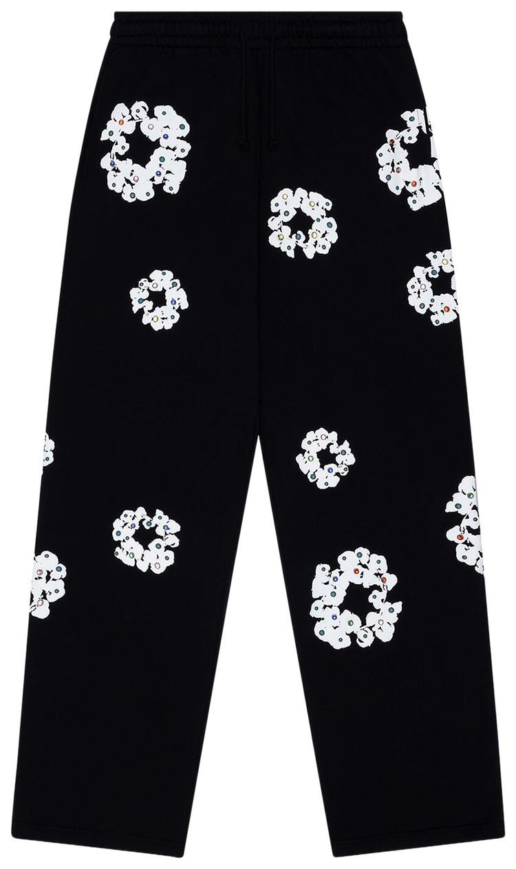 

Спортивные штаны Denim Tears Rhinestone Cotton Wreath, черные