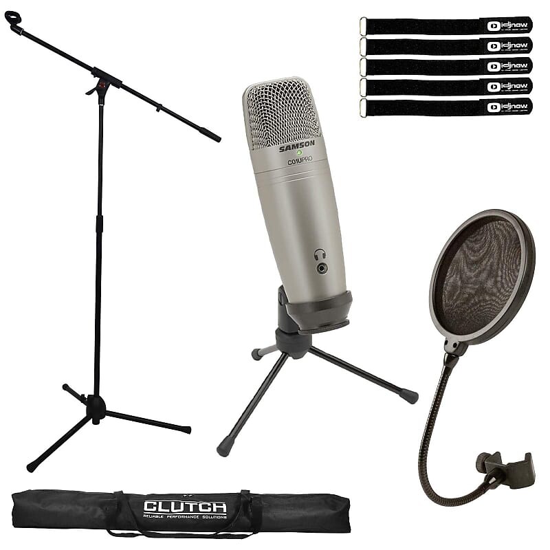 

Конденсаторный микрофон Samson USB Condenser Microphone w Boom For Vocal Audio Recording Streaming Podcasting