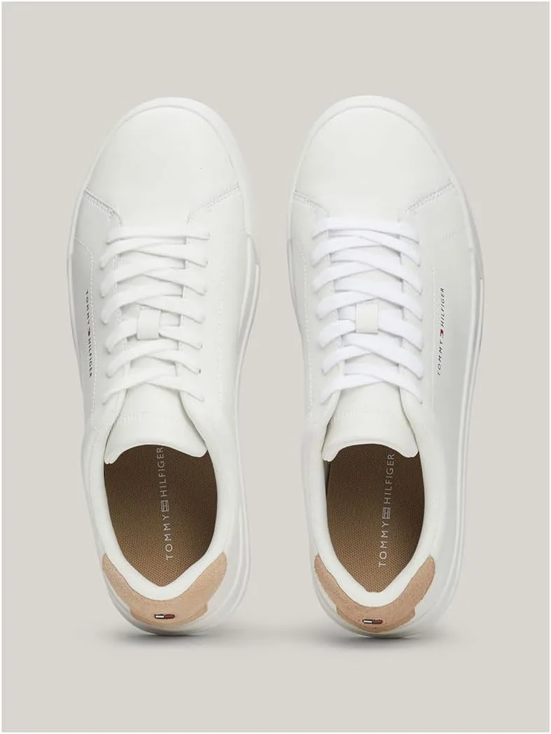 Мужские кроссовки Tommy Hilfiger Th Court из зернистой кожи ESS, белый — фото 4