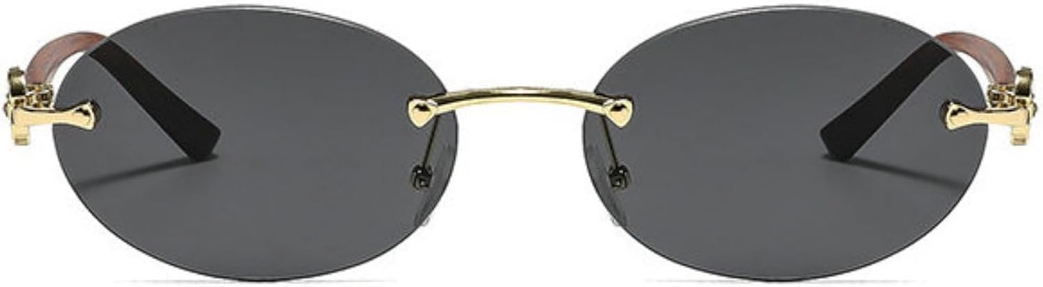 

Солнцезащитные очки Willochra Retro Oval с кристаллами для женщин, модные дизайнерские очки в стиле Y2K, без оправы, винтажные, с защитой от УФ-излучения UV400, роскошные золотые очки, C10