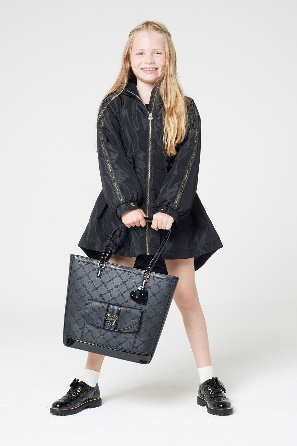 

Плащ для девочек с оборкой и завязкой на талии River Island, черный