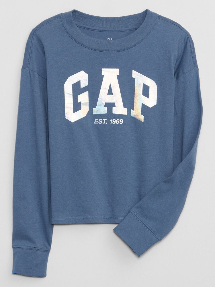 

Детская футболка с металлическим логотипом Gap, синий