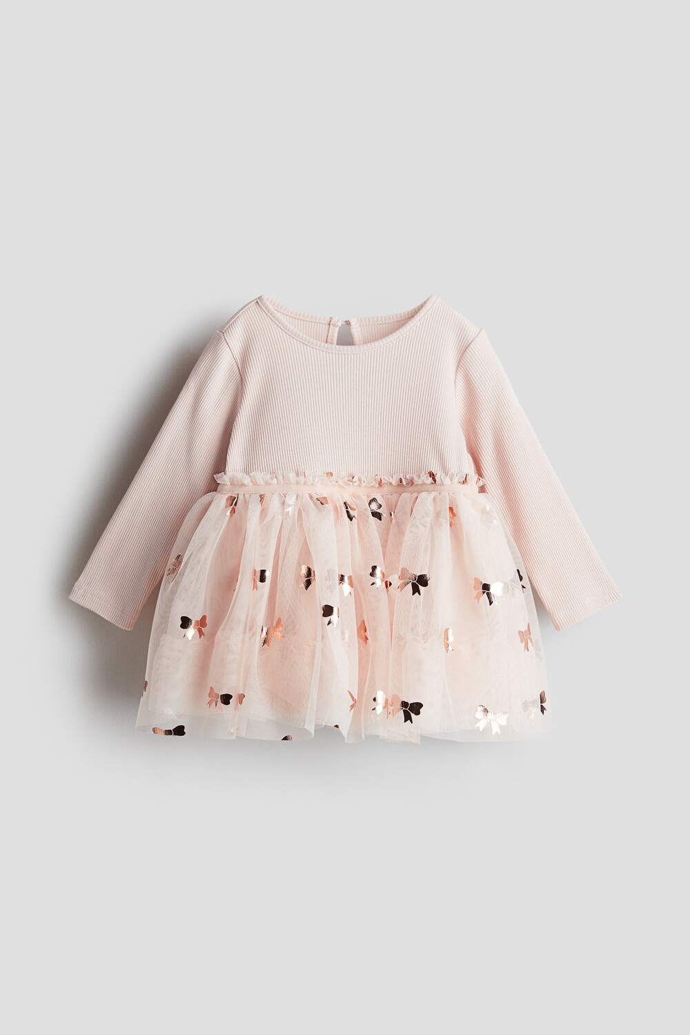 

Платье из джерси с тюлевой юбкой H&M, розовый