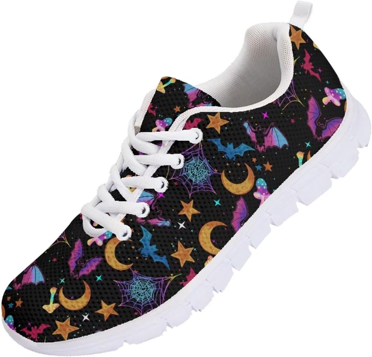 

Кроссовки Forchrinse для женщин и мужчин, повседневные с шнуровкой, нескользящие, для бега, спорта и тренажерного зала, Halloween Bats