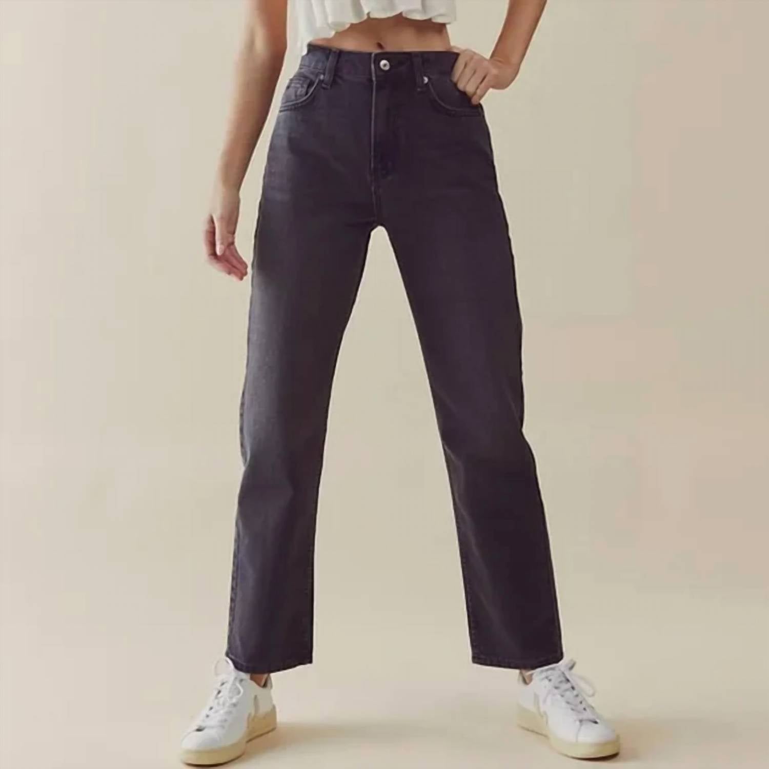 

Прямые джинсы Pacifica черного цвета с эффектом кислотной стирки Free People