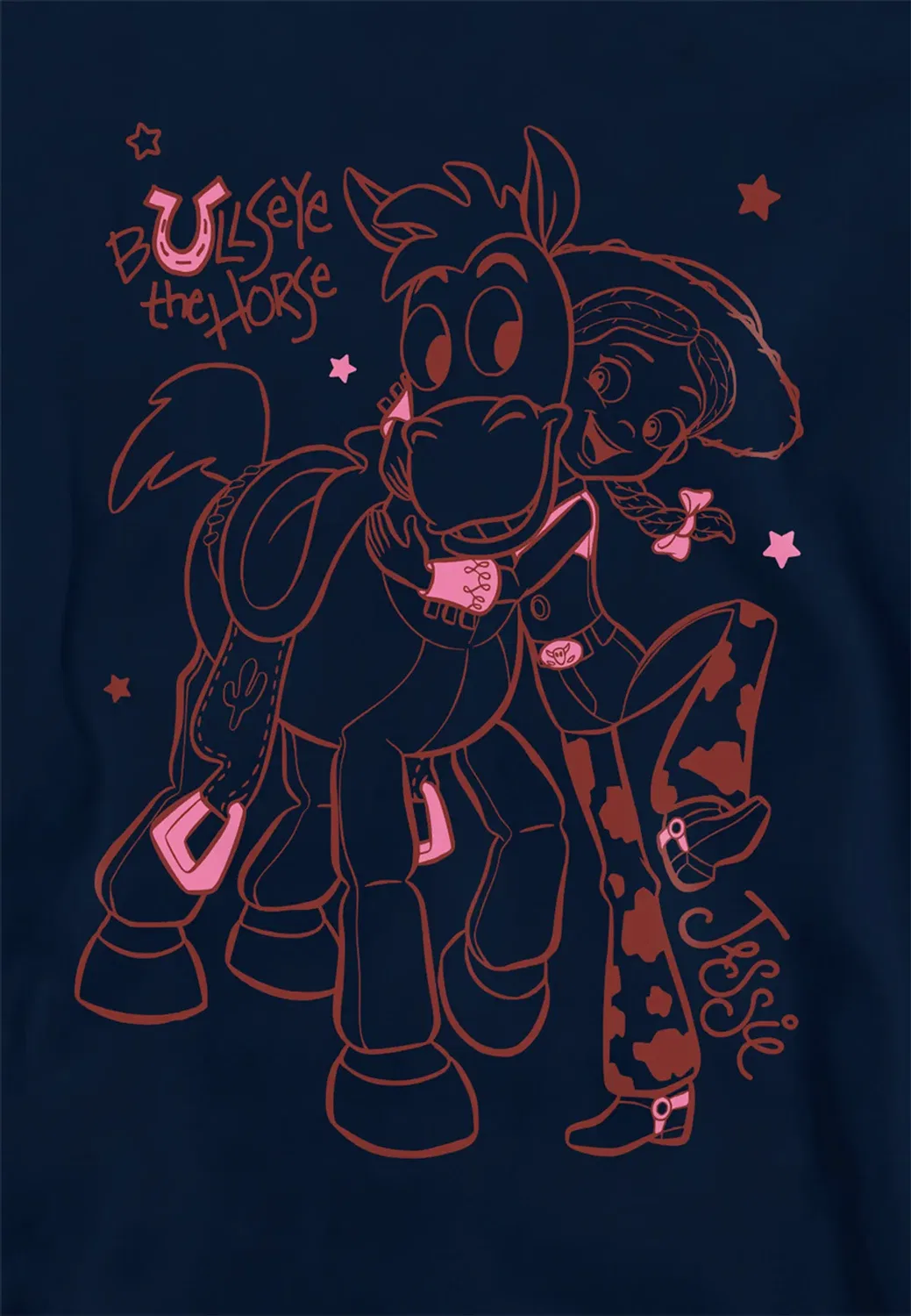 Детский худи с принтом Jessie and Bullseye Outline Disney, Navy — фото 2