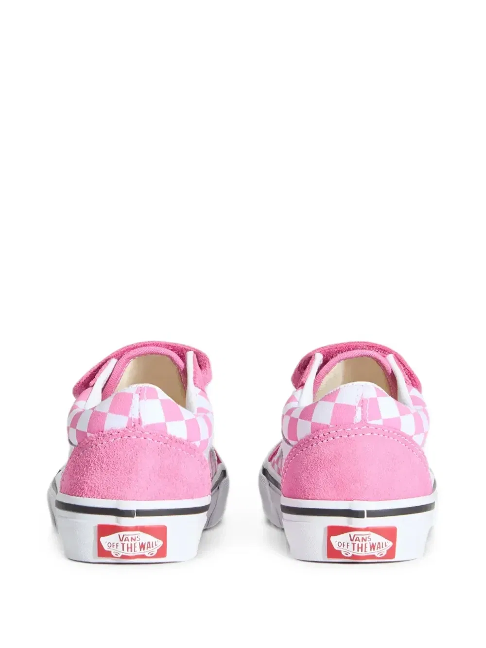 Кеды Old Skool V с шахматным принтом на липучках Vans Kids, розовый — фото 3