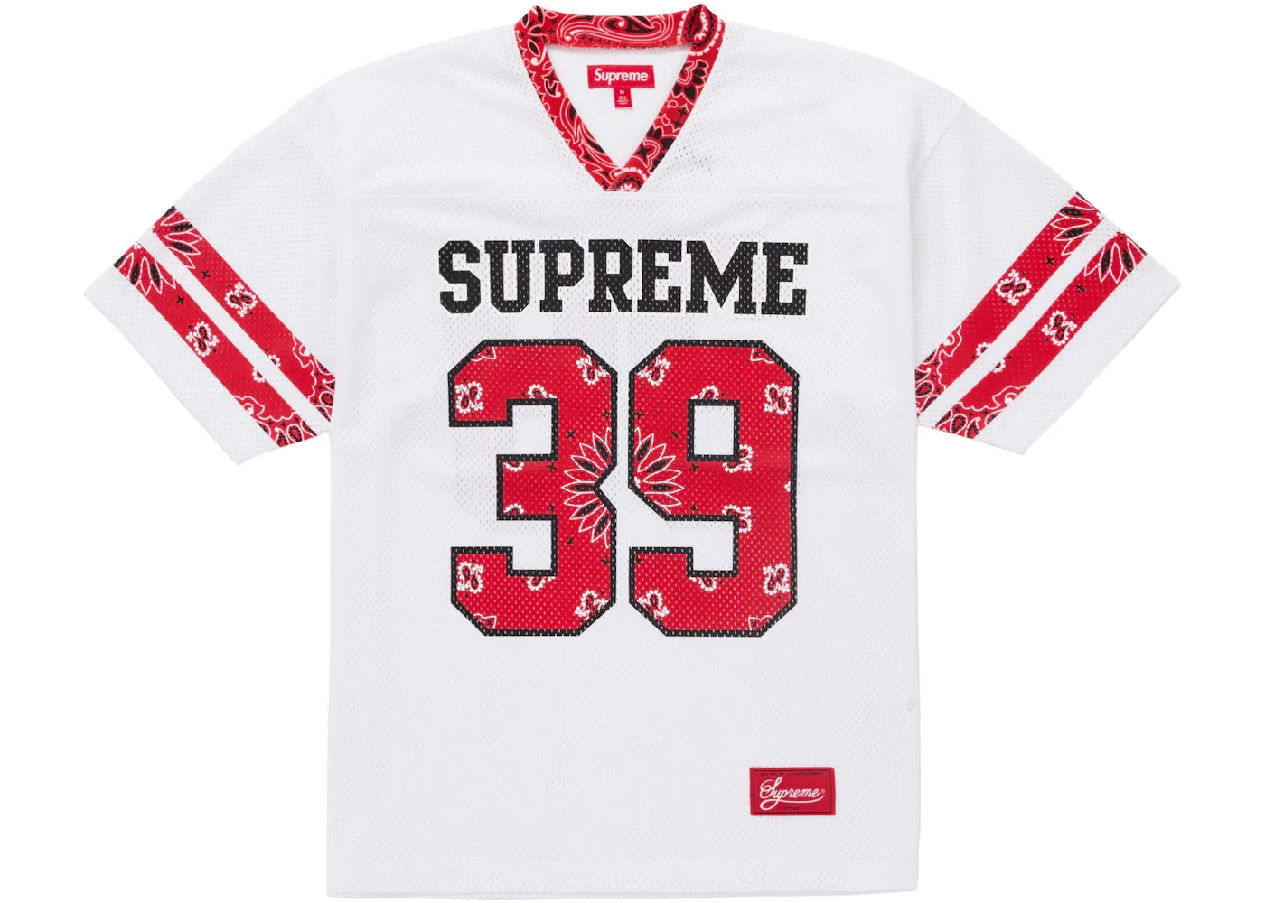 Мужская футбольная футболка с бандана-принтом Supreme Jersey, White