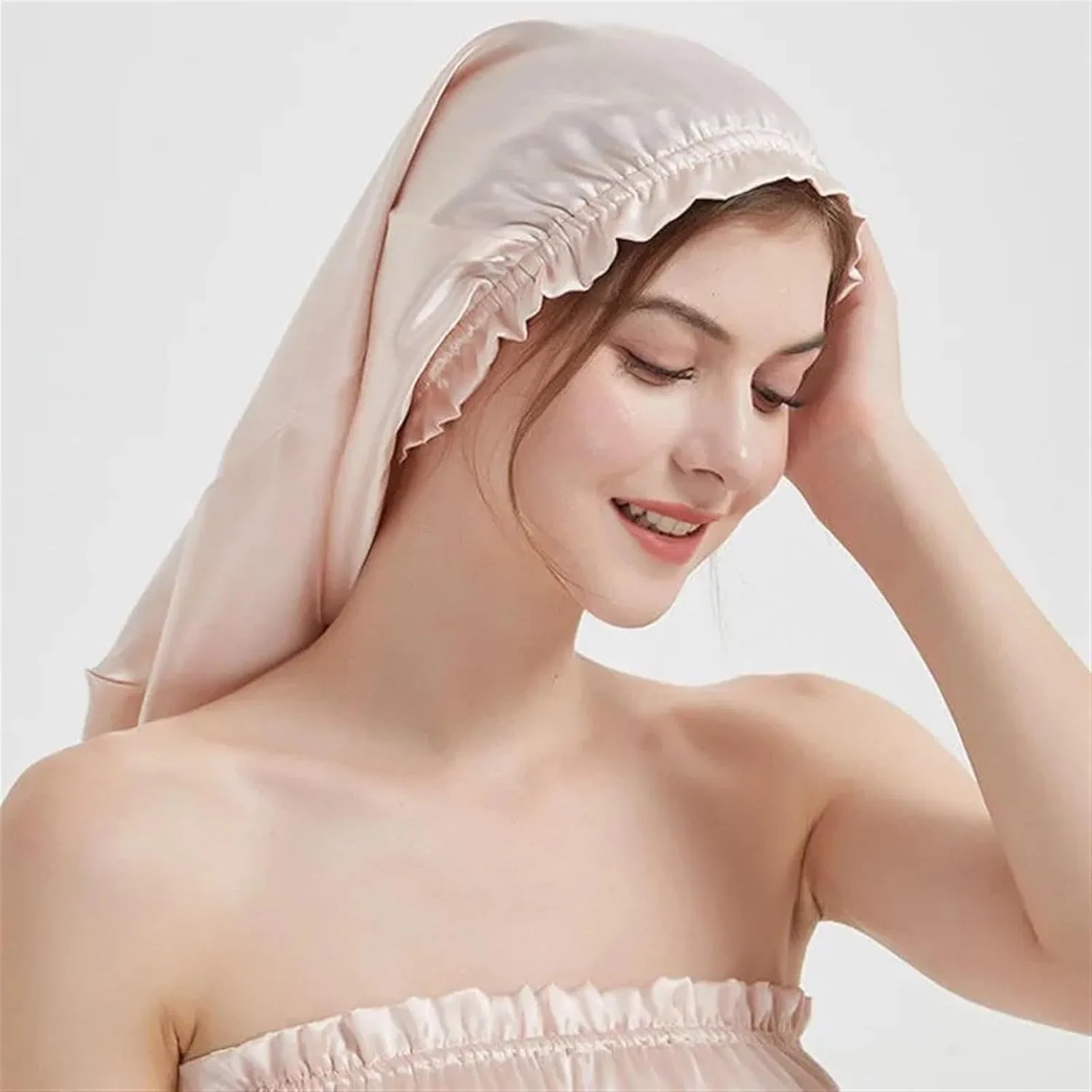Шапочка для сна Mulberry Silk, Khaki Dyyeuavt — фото 4