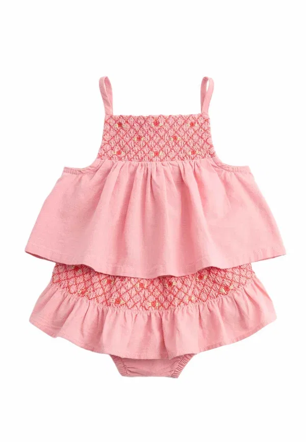 Комплект из топа и юбки с цветочным принтом, 2 piece floral set, Marks & Spencer, розовый