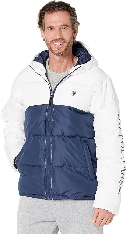 

Куртка U.S. Polo Assn. Color-Blocked Padded, белый/темно-синий