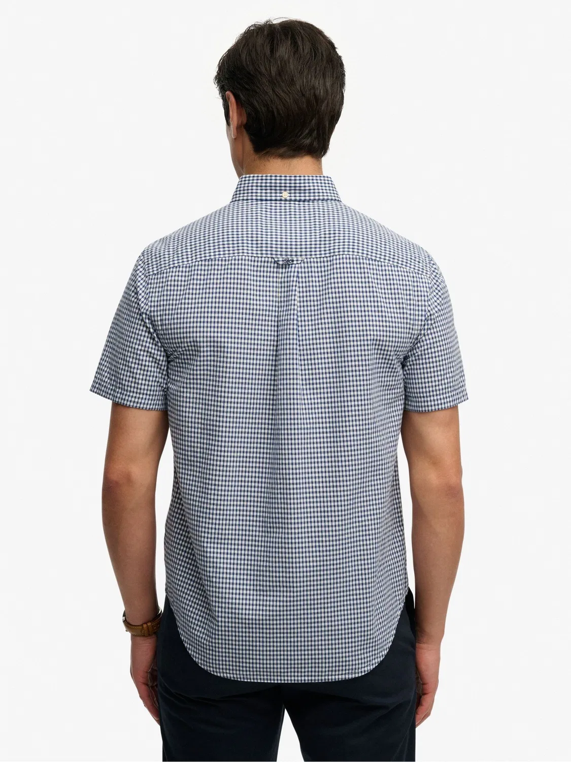 Рубашка с коротким рукавом Superdry Preppy Poplin, синяя — фото 3