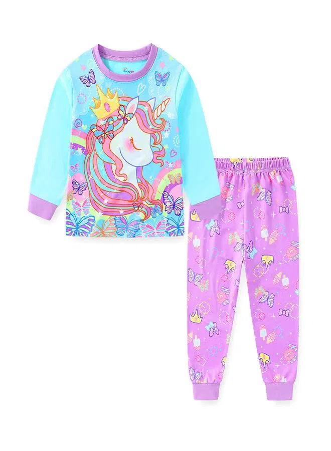 Пижама светящаяся в темноте с принтом Butterfly unicorn Babyqlo