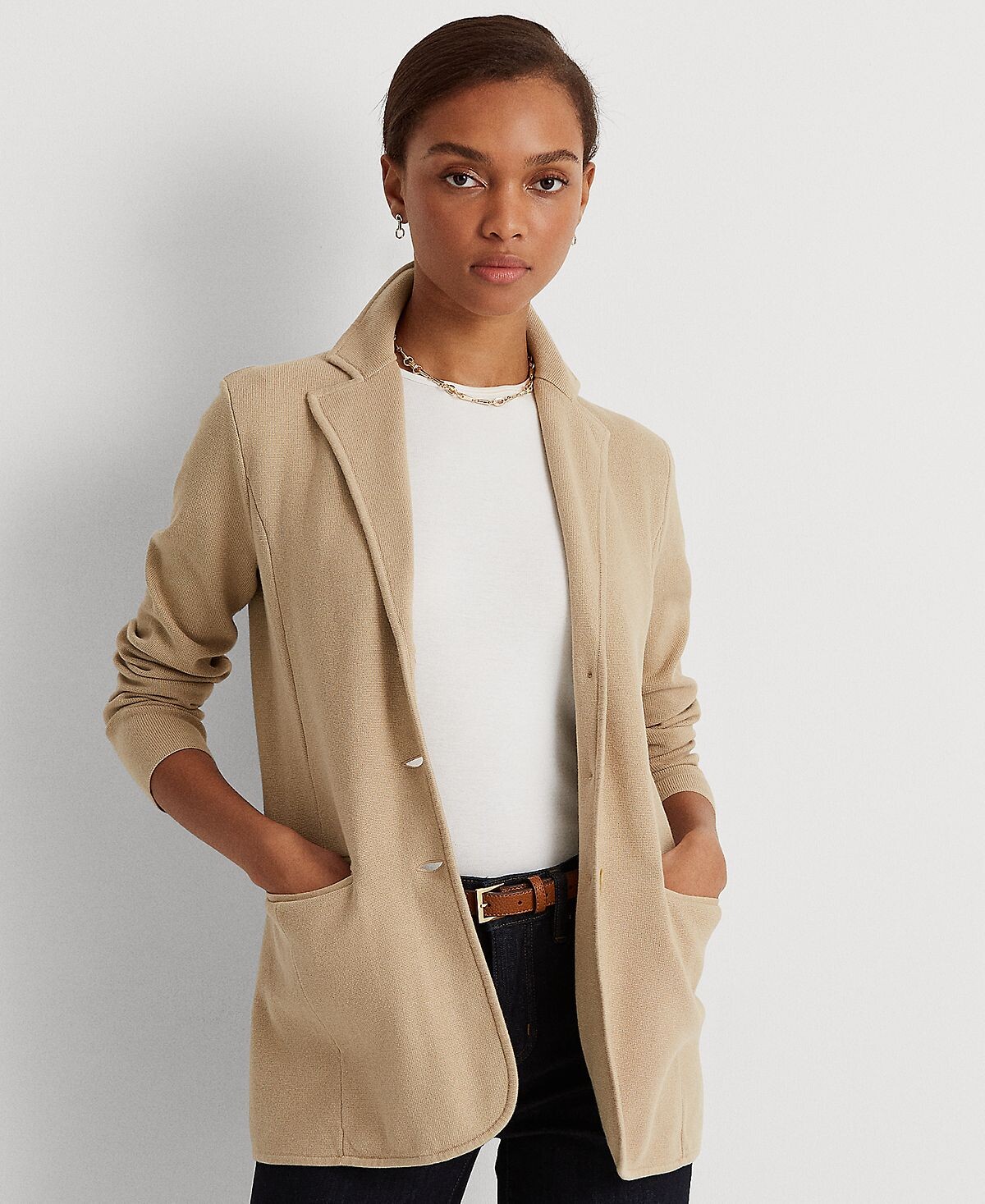 

Свитер-вязаный блейзер, стандартный и миниатюрный Lauren Ralph Lauren, мульти