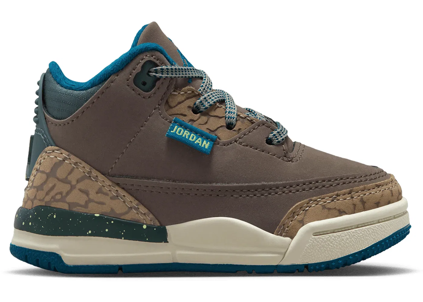 Детские кроссовки Lifestyle Jordan 3 Retro Olive Grey TD, Olive Grey/Green Abyss/Khaki/Sea Glass