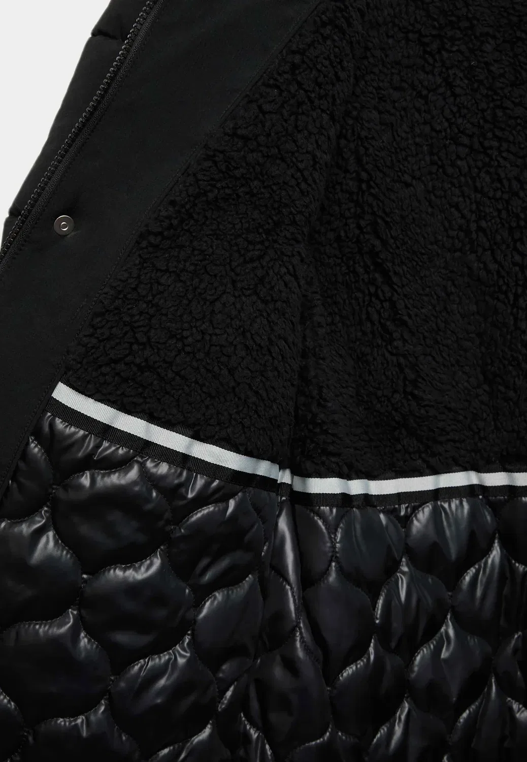 Длинное стеганое пальто из плотной ткани... унисекс - зимнее пальто Marks & Spencer, Black — фото 3