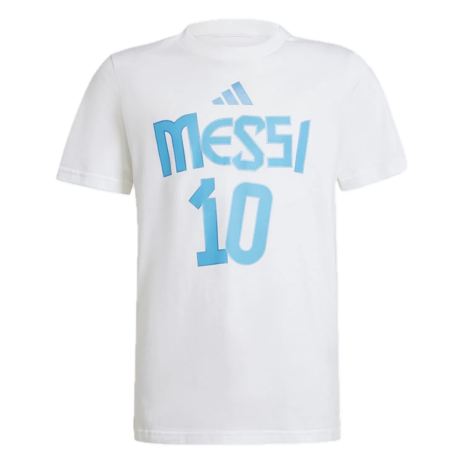 Детская футболка с принтом Messi Name and Number Adidas, белый