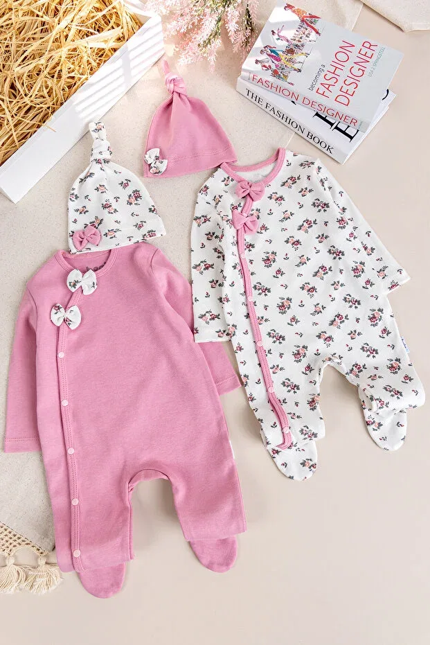 Детский комбинезон для девочек с цветочным принтом Babymod, Dried Rose