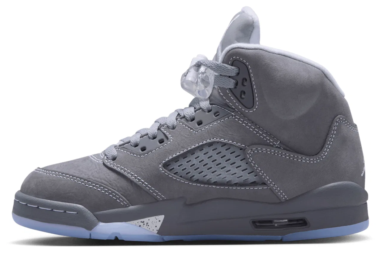 Баскетбольные кроссовки для мальчиков Retro 5 Jordan, цвет White/Wolf Grey/Light Graphite — фото 2