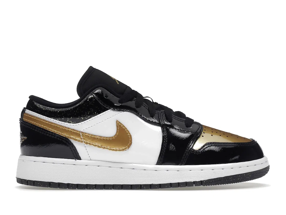 Детские кроссовки Lifestyle с золотым носком Jordan 1 Low SE, Black/Metallic Gold/White