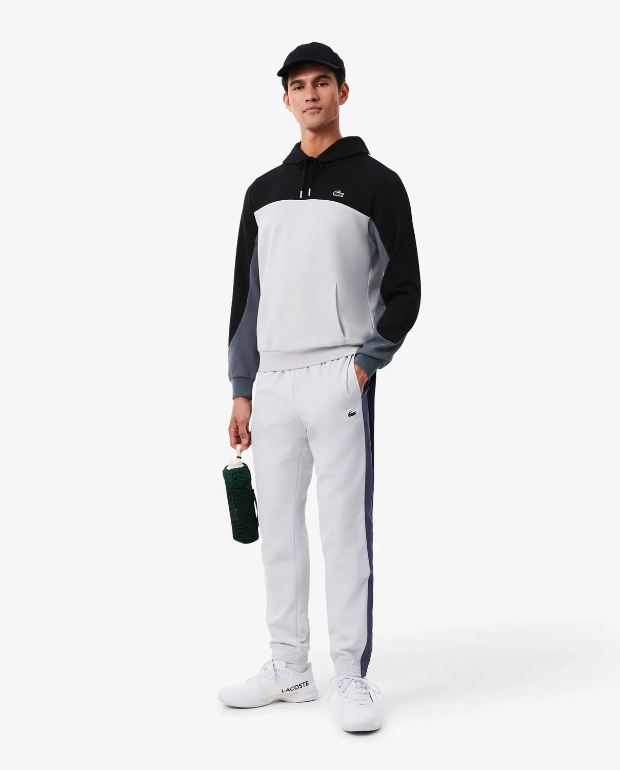 Мужская худи Lacoste с капюшоном на молнии, Gris — фото 4