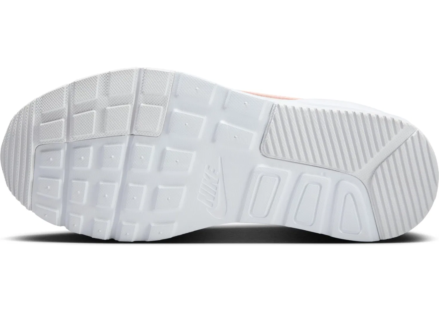 Детские кроссовки для девочек с шнуровкой Air Max SC NIKE, White Echo Pink Lt Orewood Brn — фото 4