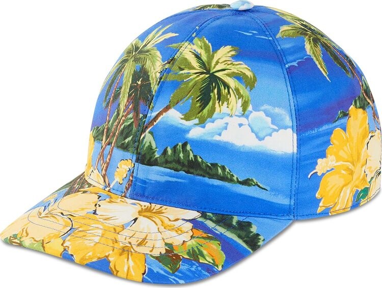 

Бейсболка Gucci Palms And Floral Print Baseball Hat Multicolor, разноцветный