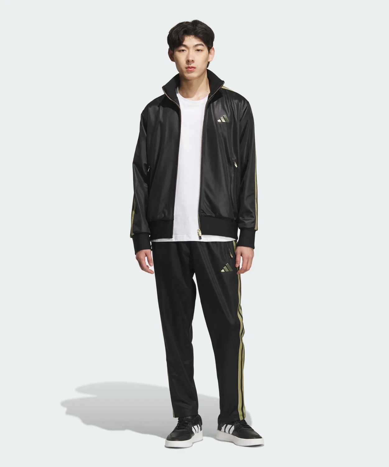 Мужской трек-топ с длинным рукавомStadium Gold Adidas, Black/Gold — фото 3