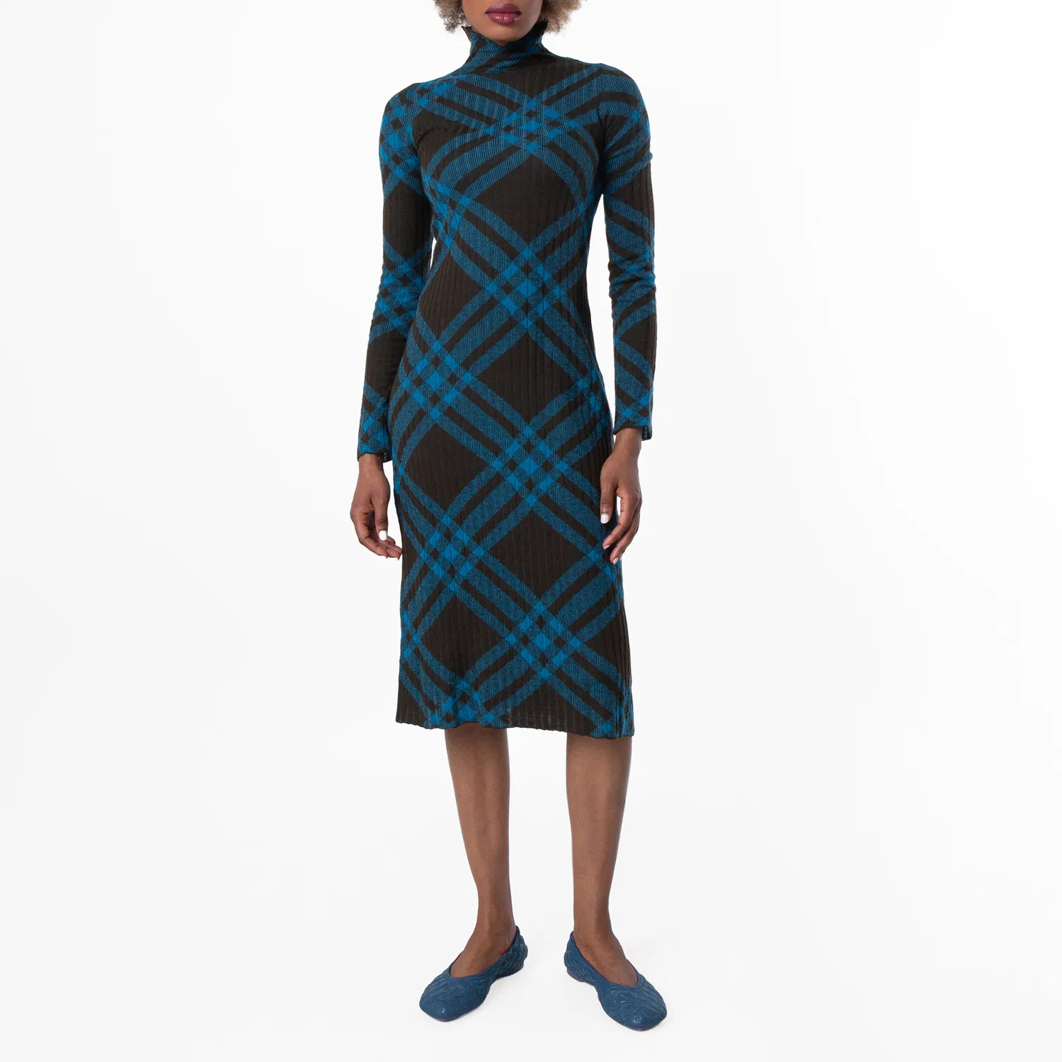 Платье с принтом в клетку Check Pattern Wool-Blend Dress Burberry, Snug Ip Check