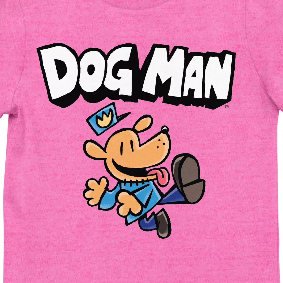 Детская футболка с принтом Dog Man Joyful Pose Dog Man, Pink — фото 2