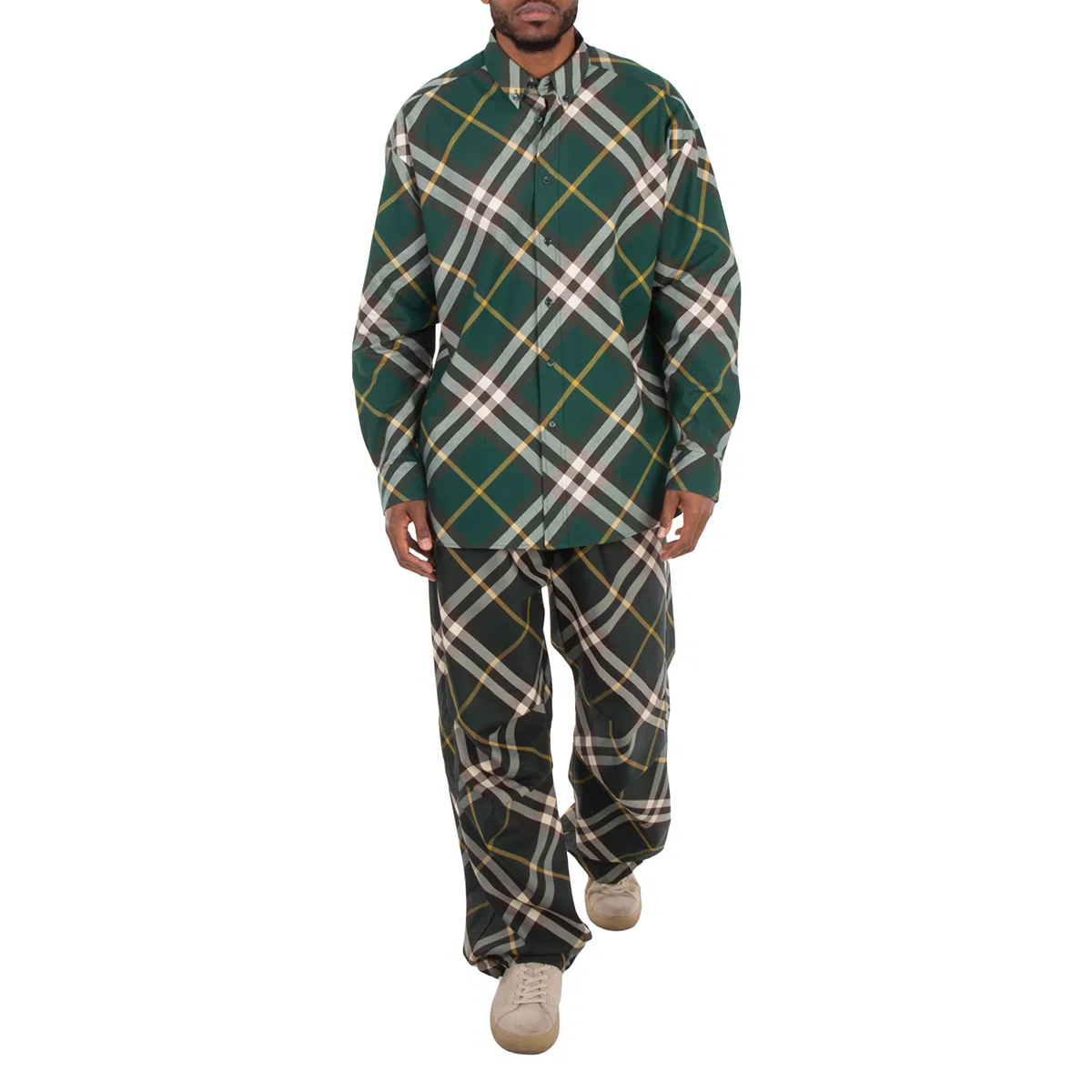 Рубашка хлопковая в клетку Ekd-Embroidered Check Cotton Shirt Burberry, Ivy Ip Check — фото 4