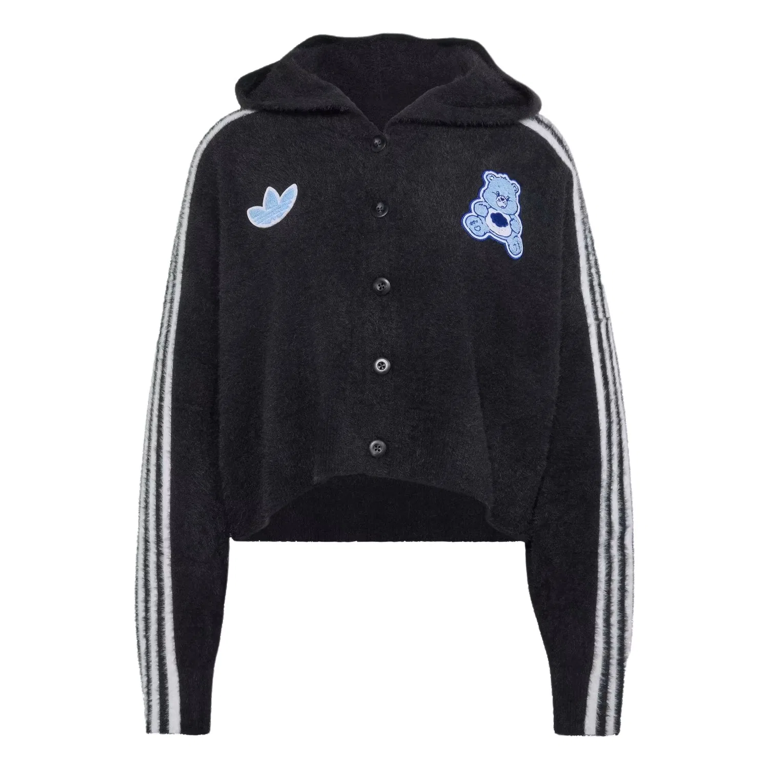 Женская куртка-кардиган на молнии с капюшоном Adidas Originals X CARE BEARS, Black