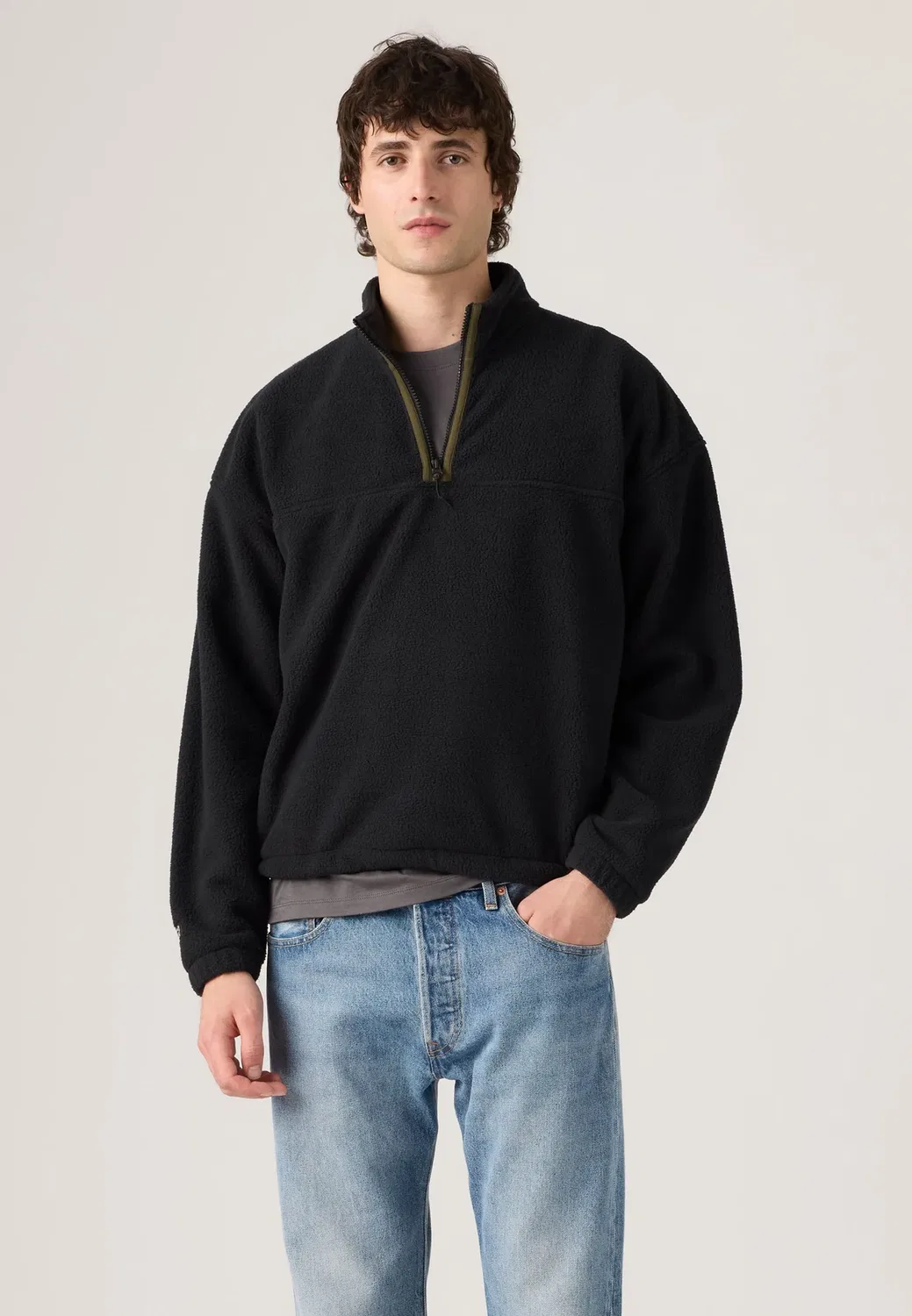 Свитер Redwood с половинной молнией - флисовый свитер Levi'S, Jet Black — фото 2