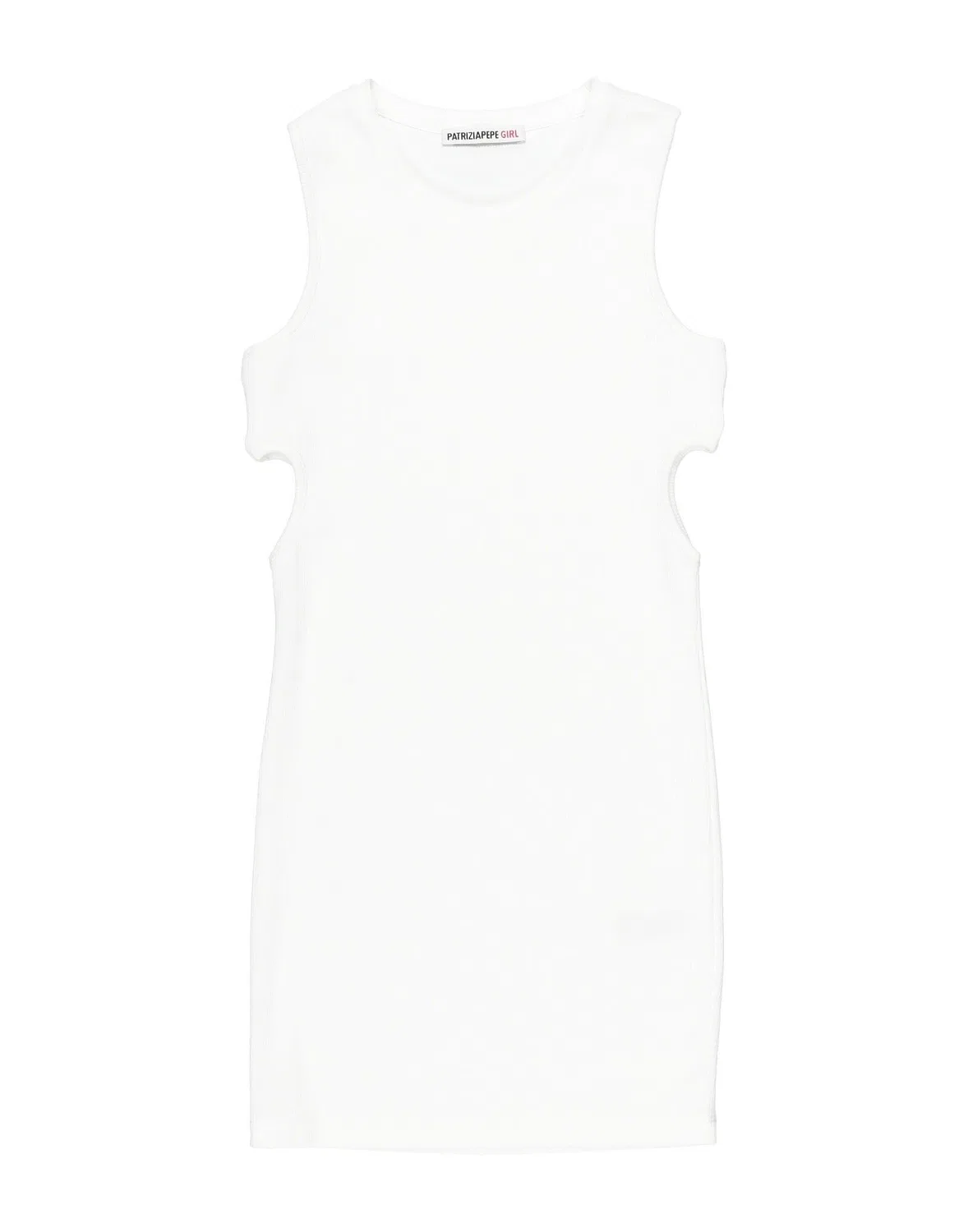 Детское платье для девочек с вырезом Ribbed Jersey Patrizia Pepe, белый