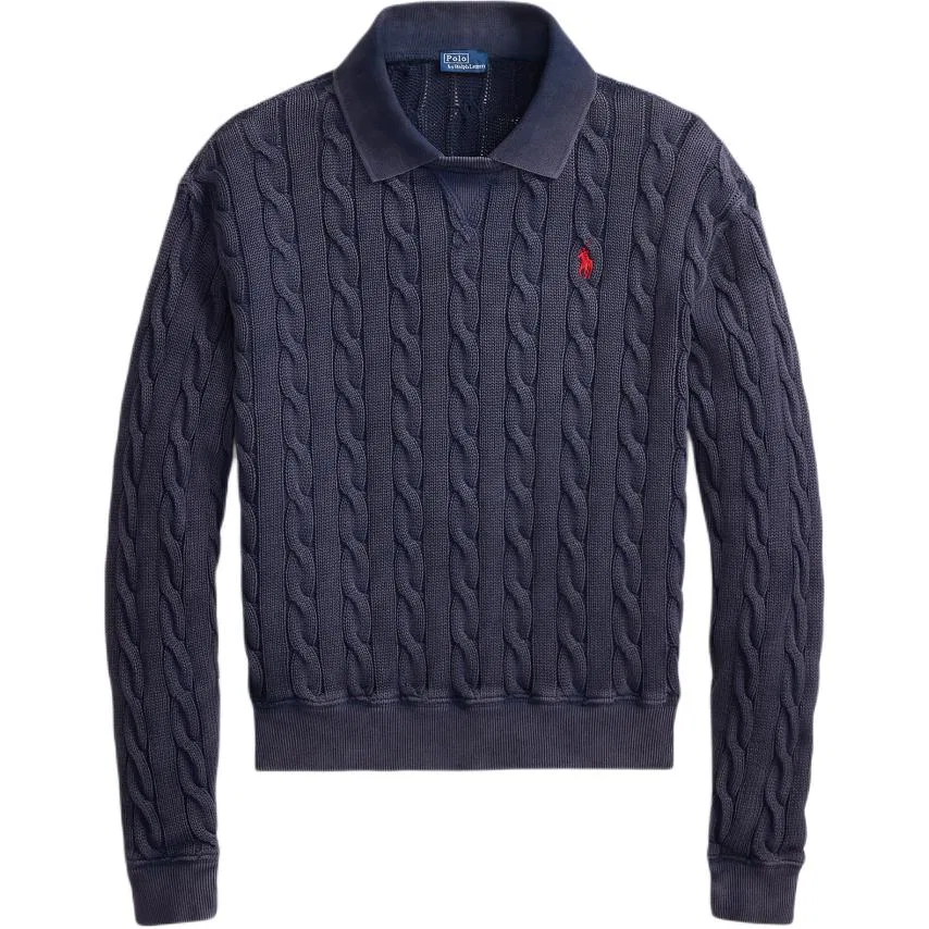 Женский джемпер с поло-воротником Polo Ralph Lauren, Dark Blue