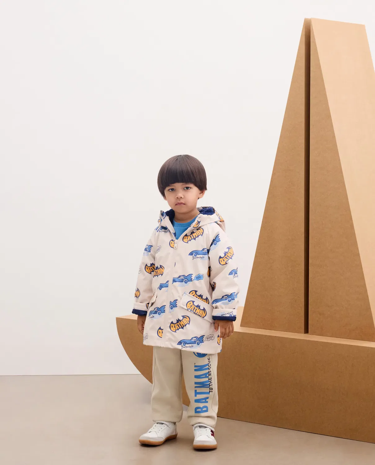 Детская куртка для мальчиков из полиуретана Parka de Batman engomada Kids El Corte Inglés, Blanco — фото 2