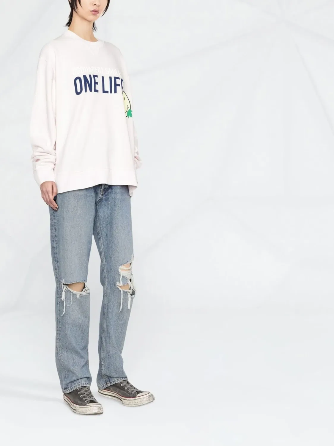 Свитшот Smiley Cool DSQUARED2, розовый — фото 2