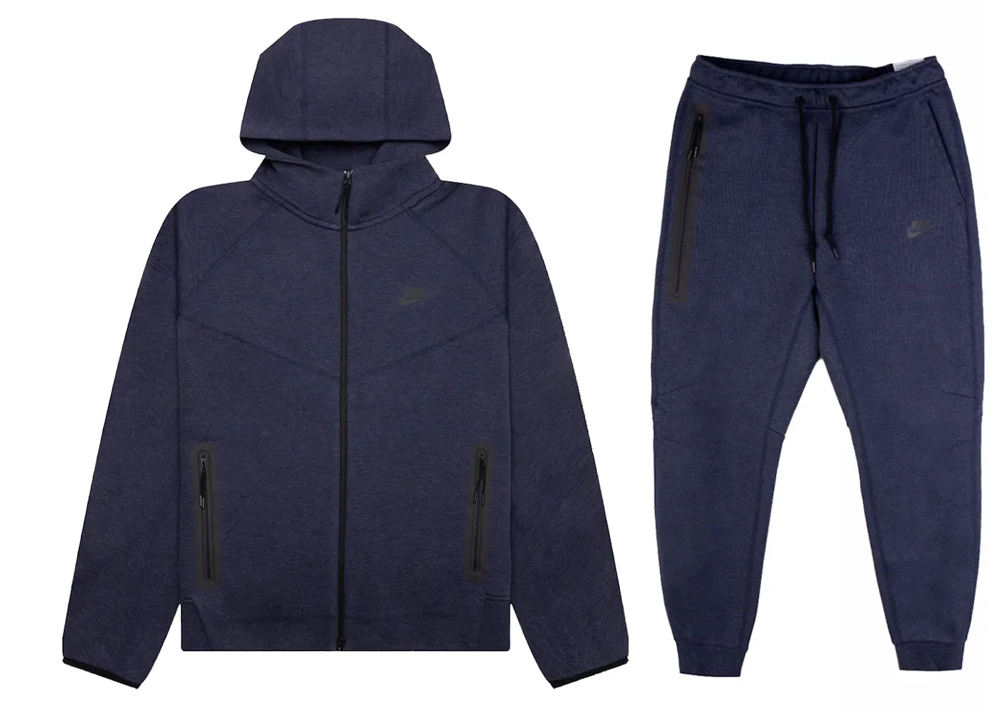 Мужской комплект из худи и джоггеров с молнией на флисе Tech Fleece Nike, Obsidian Heather/Black