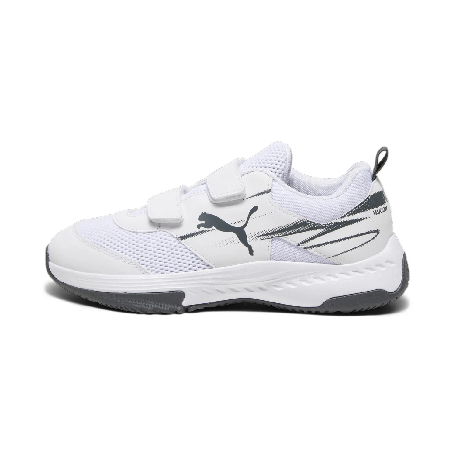 Детские спортивные кроссовки с липучкой Varion II Puma, White Shadow Gray — фото 3