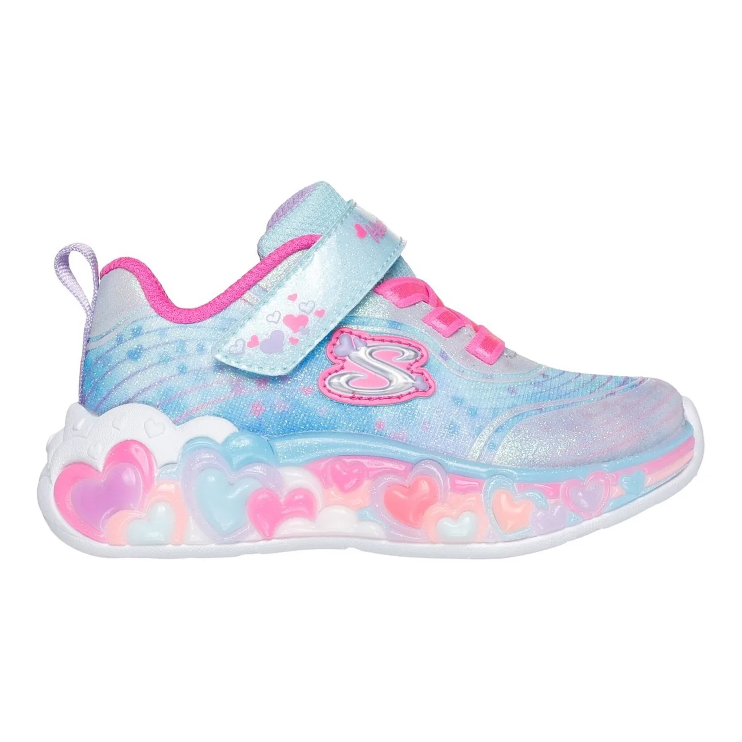 Детские кроссовки для первых шагов со светодиодами Skechers, Light Blue Multi — фото 4